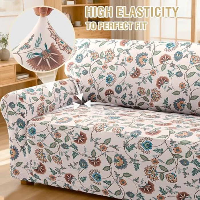 H.VERSAILTEX Printed Couch Covers for Sofa Printed Sofa Cover High Stretch Couch Cover for 3 Cushion Couch Washable Sofa Slip Covers Furniture Protector(Cottage Charm,Sofa) by H.VERSAILTEX - Image 6
