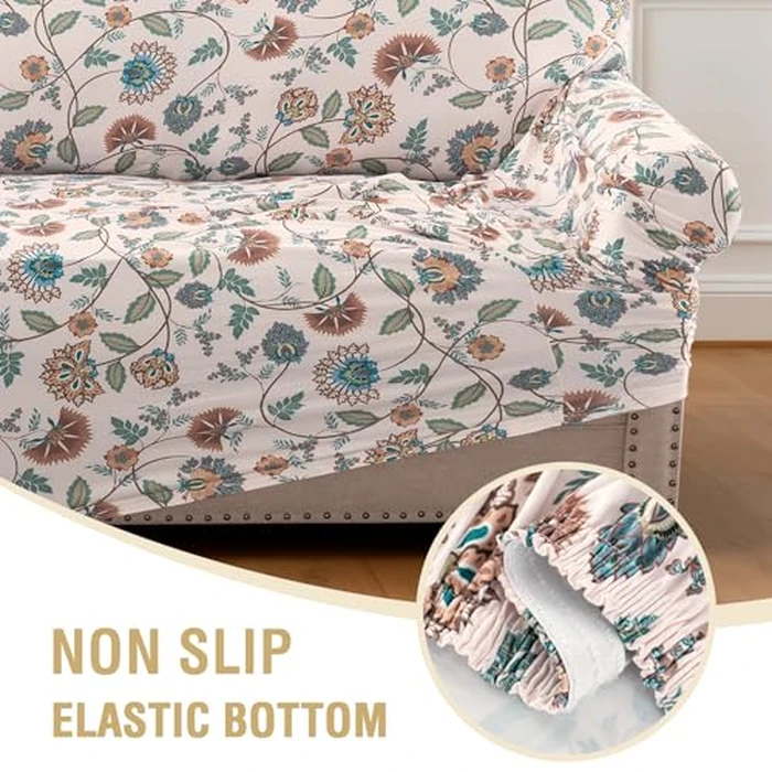 H.VERSAILTEX Printed Couch Covers for Sofa Printed Sofa Cover High Stretch Couch Cover for 3 Cushion Couch Washable Sofa Slip Covers Furniture Protector(Cottage Charm,Sofa) by H.VERSAILTEX - Image 7