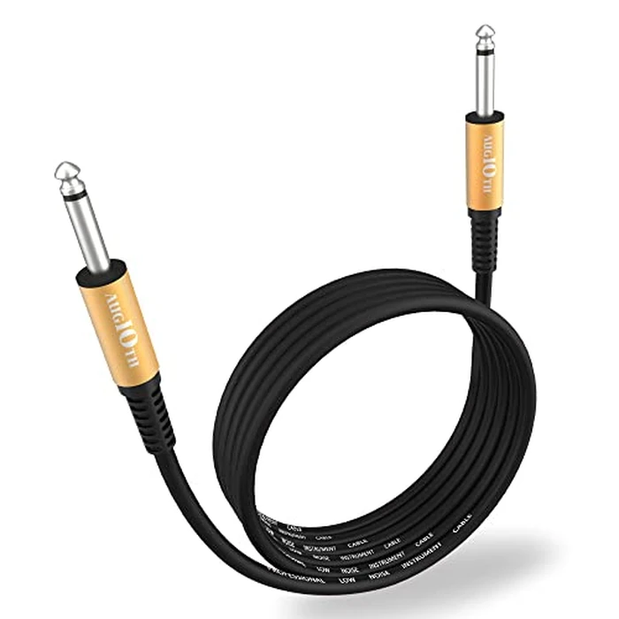 Augioth Guitar Cable 6 ft, Stage Electric Instrument Bass Cable AMP Cord 1/4 Straight to Straight Black by Augioth - Used - Very Good condition - US$8.44