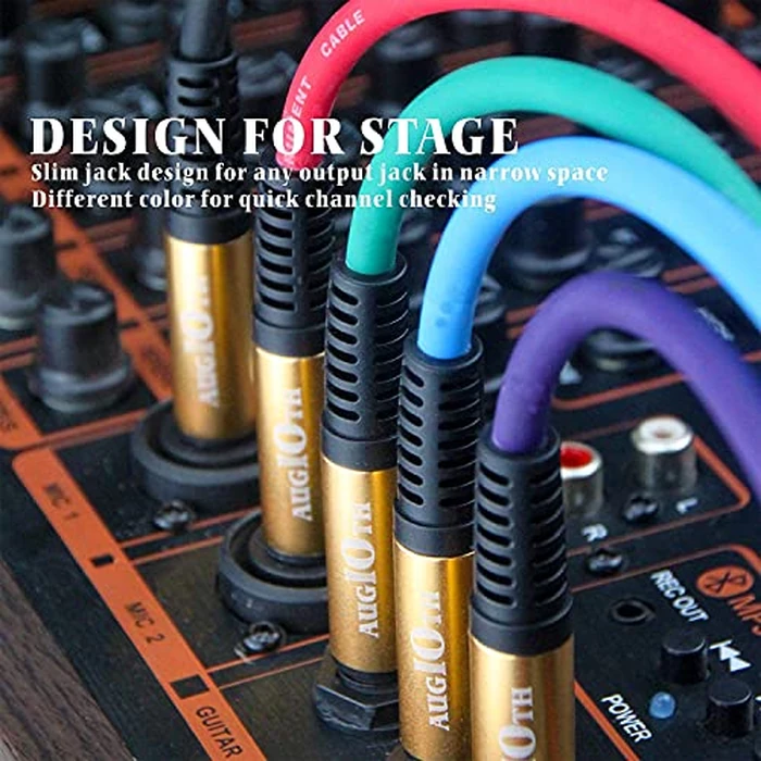 Augioth Guitar Cable 6 ft, Stage Electric Instrument Bass Cable AMP Cord 1/4 Straight to Straight Black by Augioth - Image 6