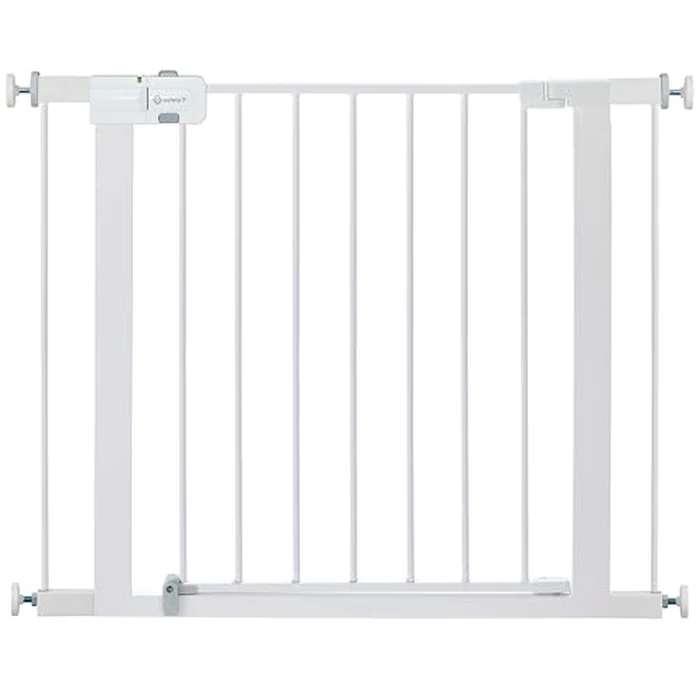 Safety 1st Easy Install Walk Thru Baby Gate for Doorway With Door, Dog Gates, Fits 29"-38", Easy Install 28" Tall, White by Safety 1st - Image 1