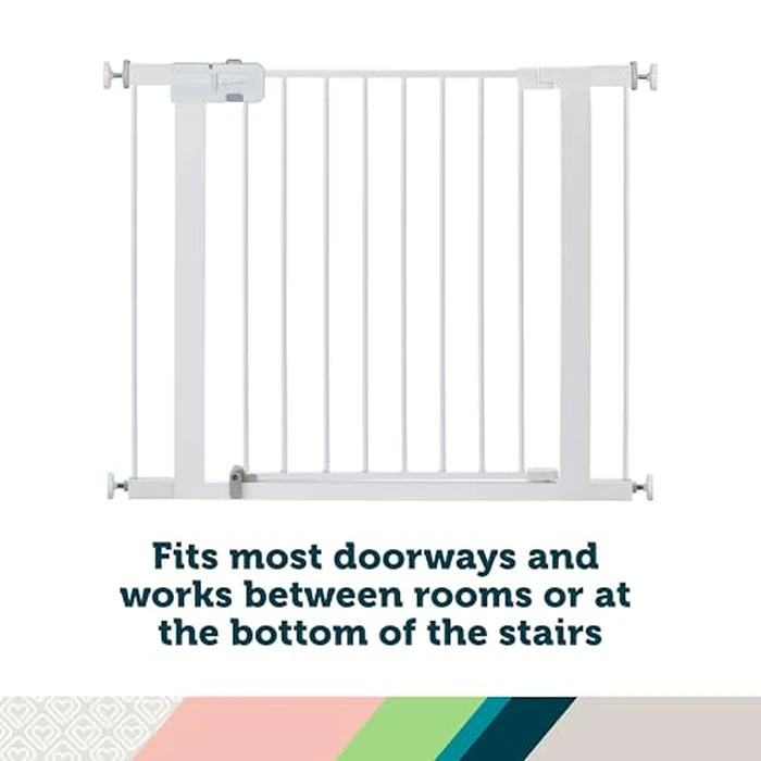 Safety 1st Easy Install Walk Thru Baby Gate for Doorway With Door, Dog Gates, Fits 29"-38", Easy Install 28" Tall, White by Safety 1st - Image 4