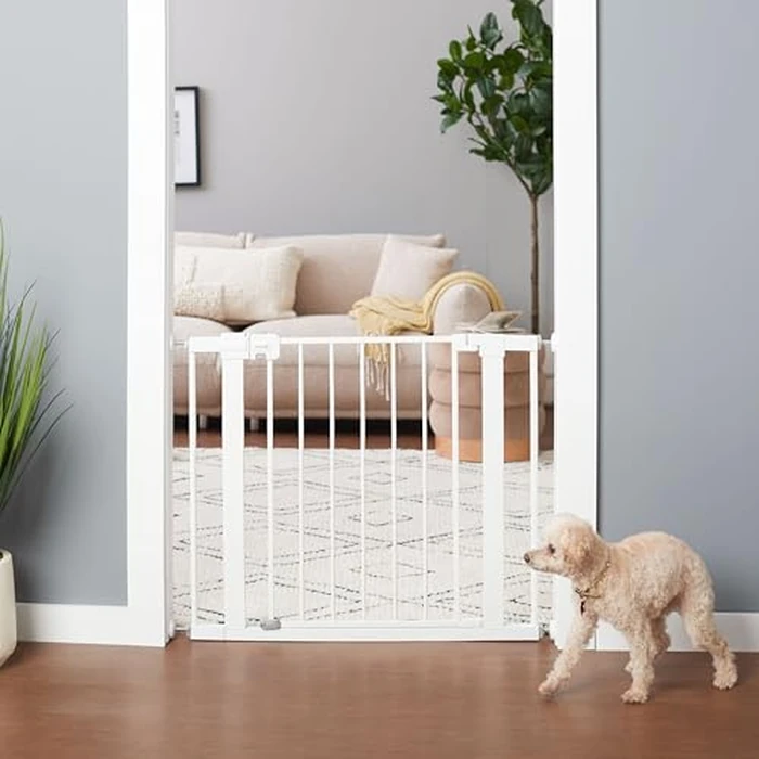 Safety 1st Easy Install Walk Thru Baby Gate for Doorway With Door, Dog Gates, Fits 29"-38", Easy Install 28" Tall, White by Safety 1st - Image 5