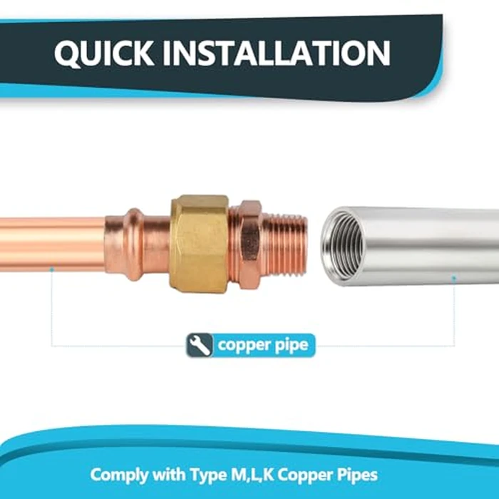 1 Pc Seelink Press Copper Male Adapter Union, 3/4" P x 3/4" MPT Pressure Fittings for Copper Tubing by Seelink - Image 3