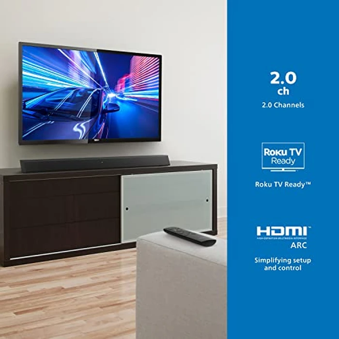 PHILIPS B5106 2.0-Channel Soundbar with HDMI ARC Support, Roku TV Ready, Black by Philips - Image 2