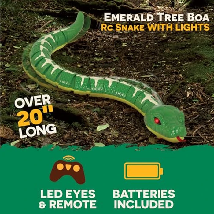 Terra by Battat - Remote Control Emerald Tree Boa Snake Toy, Realistic Moving Electronic Animal for Kids with Easy Operation, Fun Reptile Adventure, Includes Transmitter, Ages 6+ Years by Terra by Battat - Image 2