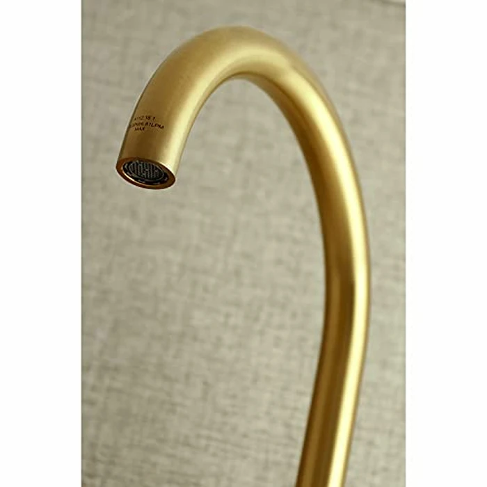 Kingston Brass KS414SB Concord 8" Adjustable Center Wall Mount Kitchen Faucet, 7-1/16" in Spout Reach, Satin Brass by Kingston Brass - Image 4