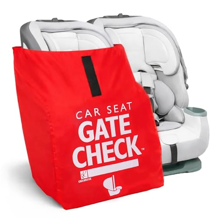 J.L. Childress Gate Check Travel Bag for Car Seats - Car Seat Travel Bag for Airplane, Fits All Baby & Infant Carriers, Airport Accessories for Gate Check, Flying Essentials, AirTag Compatible - Red by J.L. Childress - Used - Like New condition - US$13.60