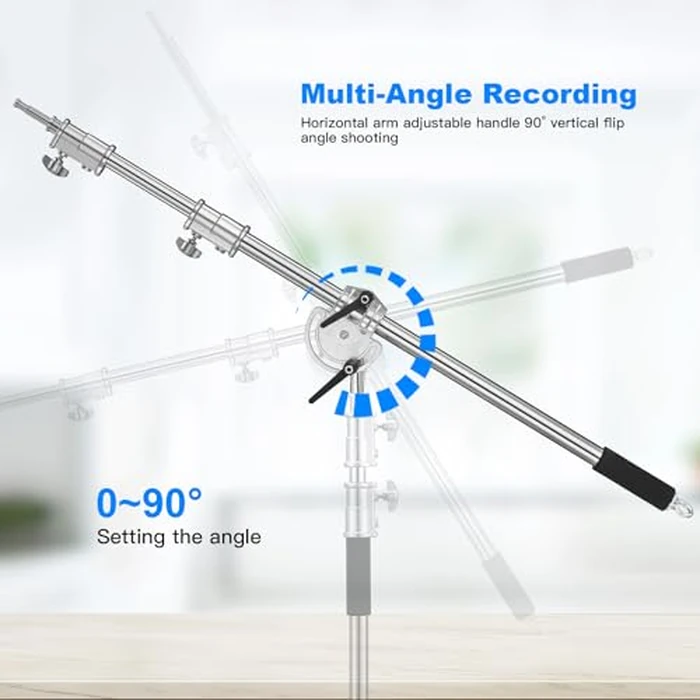 Heavy Duty Extension Boom Arm Bar for Photography C Stand and Light Stand,Adjustable 3.6-8.2ft Crossbar Holding Arm with Sand Bag for Softbox,Studio Strobe,Monolight,LED Video Light,Reflector ect. by soonpho - Image 2