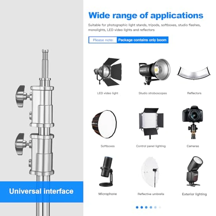 Heavy Duty Extension Boom Arm Bar for Photography C Stand and Light Stand,Adjustable 3.6-8.2ft Crossbar Holding Arm with Sand Bag for Softbox,Studio Strobe,Monolight,LED Video Light,Reflector ect. by soonpho - Image 5