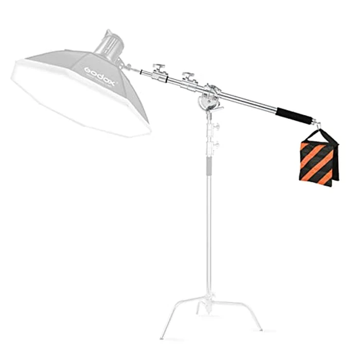 Heavy Duty Extension Boom Arm Bar for Photography C Stand and Light Stand,Adjustable 3.6-8.2ft Crossbar Holding Arm with Sand Bag for Softbox,Studio Strobe,Monolight,LED Video Light,Reflector ect. by soonpho - Image 8