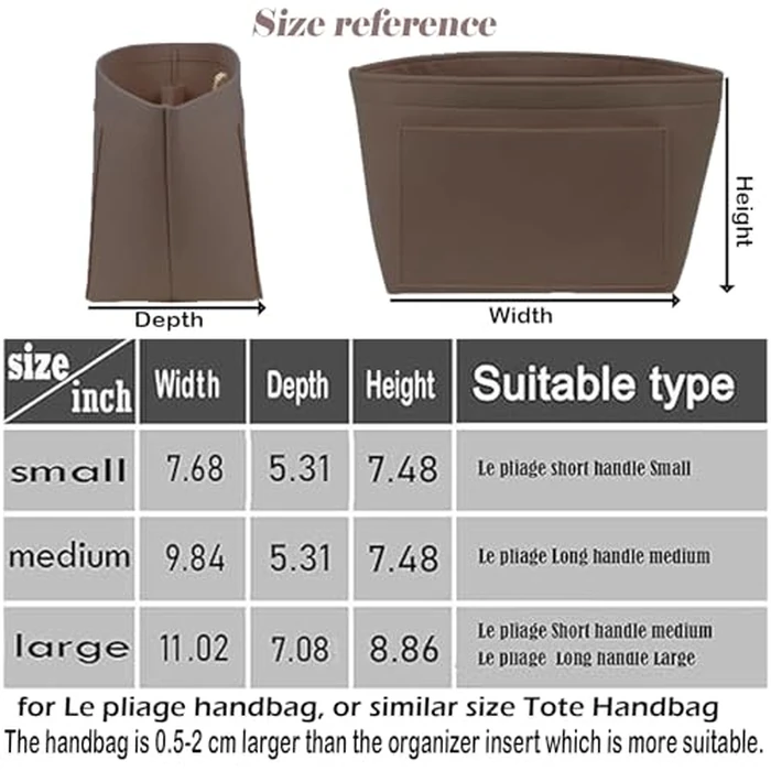 Lckaey Purse Organizer Insert for Longchamp Le Pliage Neo Handbags Insert Organizer 1012coffee-M by Lckaey - Image 2