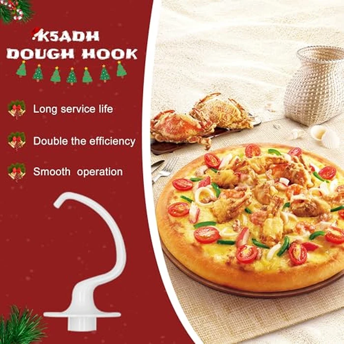 Kitchen Mixers Accessories 3-Piece Including K5AB Coated Flat Beater&K5ADH Dough Hook for Kitchen Stand Mixer&K5AWW Wire Whip for k-i-t-c-h-e-n-a-i-d k5a Tilt-Head Stand Mixer Attachments MIFLUS by Sikawai - Image 5