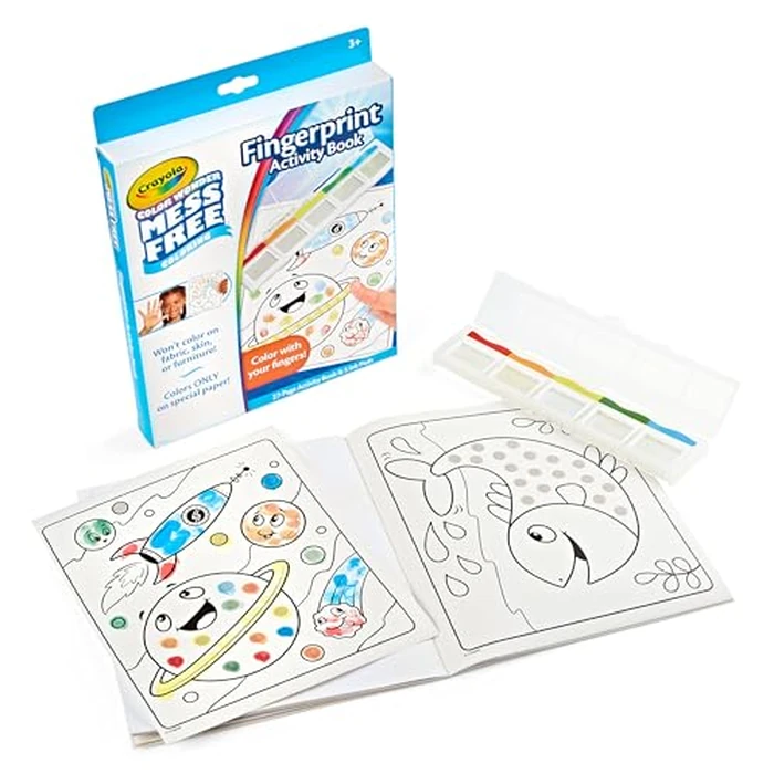 Crayola Color Wonder Mess Free Fingerprint Activity Book, Finger Painting Alternative, Arts & Crafts Gift for Kids Ages 3+ by Crayola - Image 1