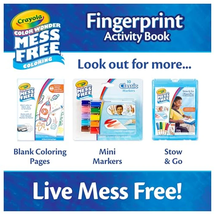 Crayola Color Wonder Mess Free Fingerprint Activity Book, Finger Painting Alternative, Arts & Crafts Gift for Kids Ages 3+ by Crayola - Image 4