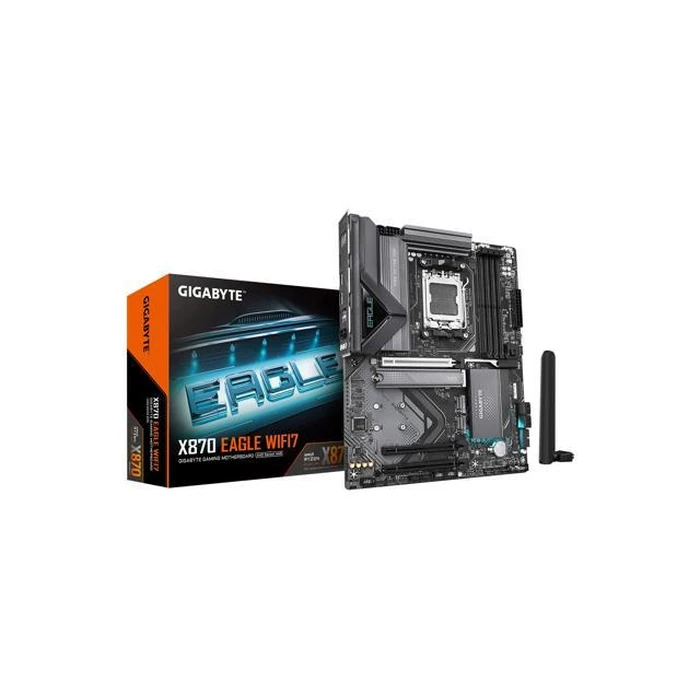 GIGABYTE X870 EAGLE WIFI7 AM5 LGA 1718, ATX, DDR5, 4 x SATA 6Gb/s, 3x M.2, PCIe 5.0, USB4, Wi-Fi 7, 2.5GbE LAN, EZ-Latch, 5-Year Warranty by GIGABYTE - Open Boxproduct Type condition - US$144.00