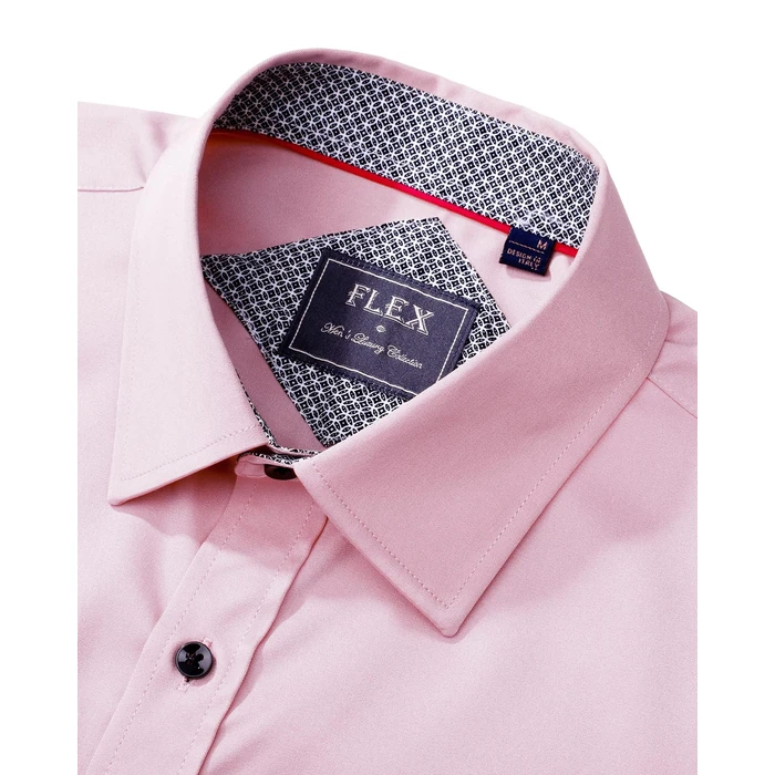 J.VER Mens Dress Shirts Contrast Collar Casual Button Down Shirt Long Sleeve Semi Formal Club Prom Stylish Tops Pink Medium by J.VER - Image 3
