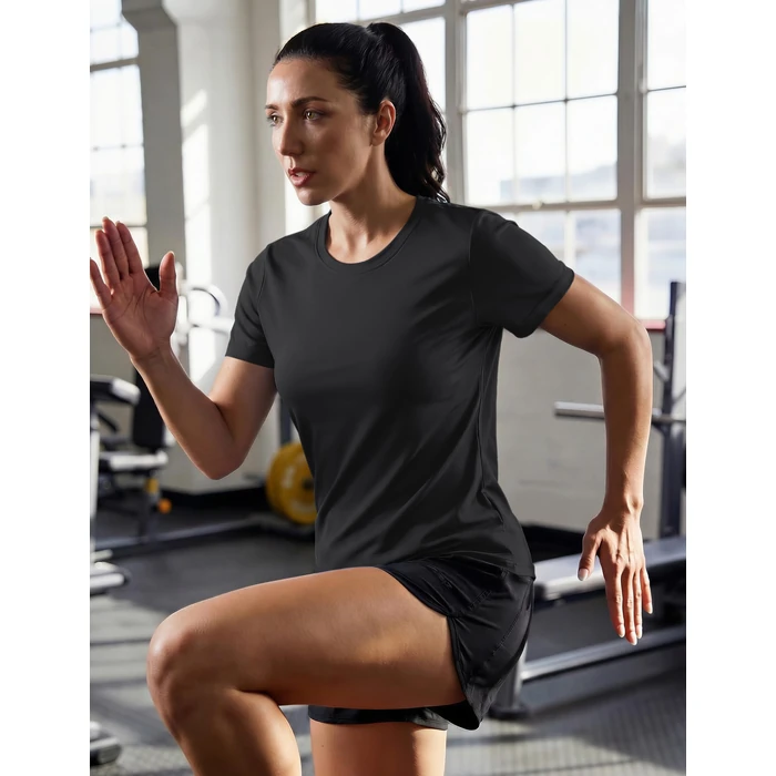 TACVASEN Women's Short Sleeve Performance T Shirts UPF 50+ Quick Dry Athletic Workout Tops for Running Gym Black, S by TACVASEN - Image 3