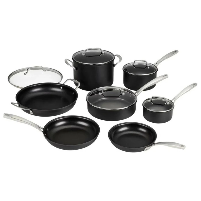 Cuisinart DSHA-12 Nonstick Cookware Set Professional Hard Anodized Glass Lids 12-Piece - Black by Cuisinart - Refurbished - Excellent condition - US$75.48