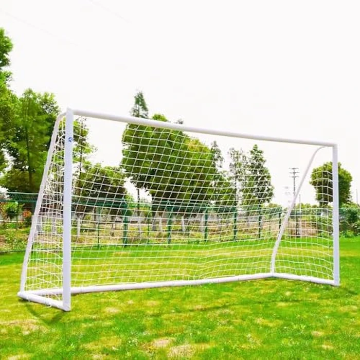 KATARUS Soccer Goal 12x6FT/10x6.5FT/8x6FT/8x5FT/6x4FT Outdoor Soccer Net Goals for Backyard with Weatherproof UPVC Frame & Ground Stakes Portable PVC Soccer Goal Post for Adults & Youth Training by KATARUS - Used - Very Good condition