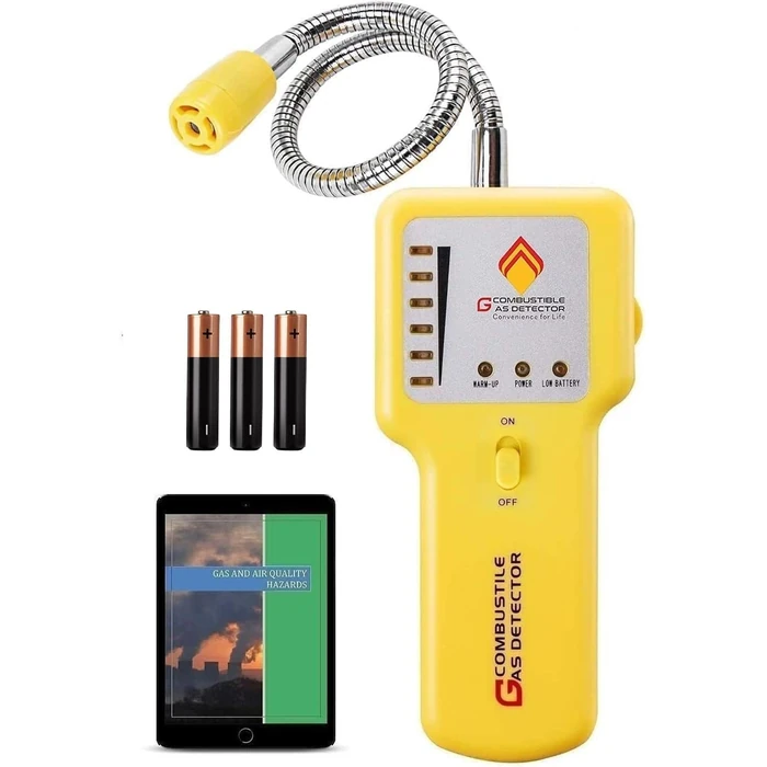 Gas Leak Detector - Portable Natural Gas Sniffer for Propane, Methane, LPG, LNG, Fuel & Sewer Gas - Combustible Gas Detector with 12" Flexible Probe for Home, RV, Industrial Use by EG - Image 1