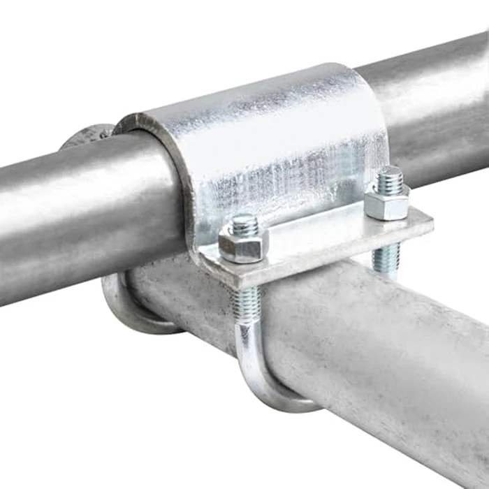 OTTFF 2 Pack 1-5/8" x 1-5/8" U Bolt Cross Clamps, Heavy Duty Adjustable Grid Pipe Connector for Corral Panel, Chain Link Fence, 7/32" Steel by OTTFF - Image 3