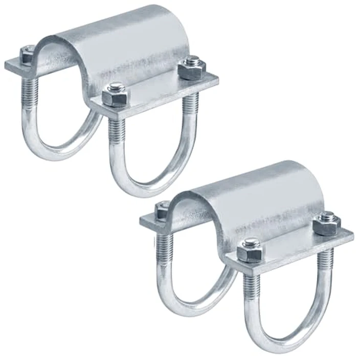 OTTFF 2 Pack 1-5/8" x 1-5/8" U Bolt Cross Clamps, Heavy Duty Adjustable Grid Pipe Connector for Corral Panel, Chain Link Fence, 7/32" Steel by OTTFF - Image 5