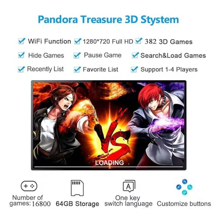 GWALSNTH 3D Pandora Box 80S Pro Arcade Games Console, 16800 in 1 HD Video Games Machine,Plug and Play Game at Home,WiFi Function by GWALSNTH - Image 2