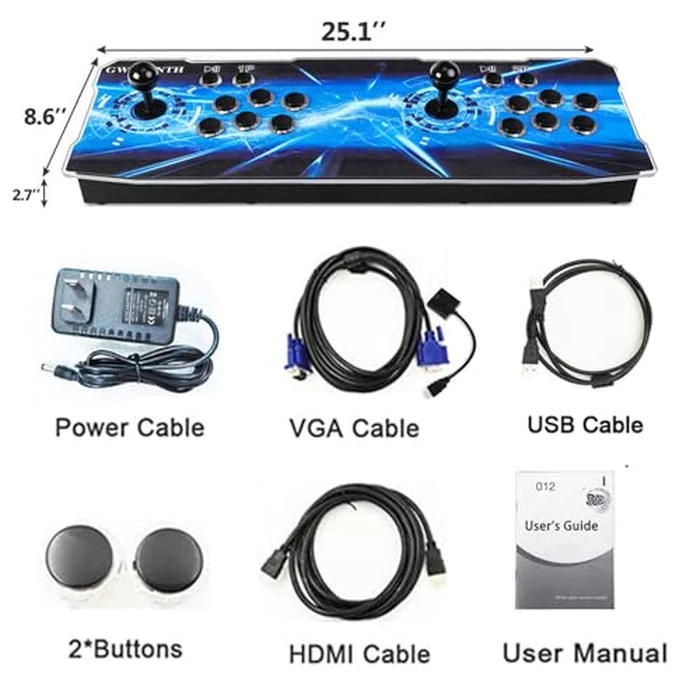 GWALSNTH 3D Pandora Box 80S Pro Arcade Games Console, 16800 in 1 HD Video Games Machine,Plug and Play Game at Home,WiFi Function by GWALSNTH - Image 5