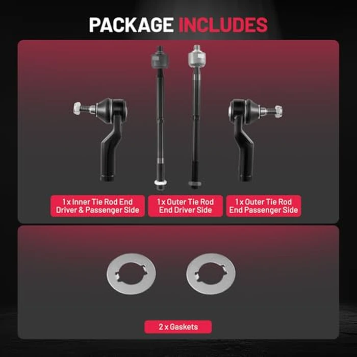 BDFHYK 4pcs Front Inner & Outer Tie Rod Ends Kit Compatible with 2013-2018 C-Max Escape 2012-2018 Focus 2014-2018 Transit Connect Replacement for EV800898 ES800954 ES800955 by BDFHYK - Image 4