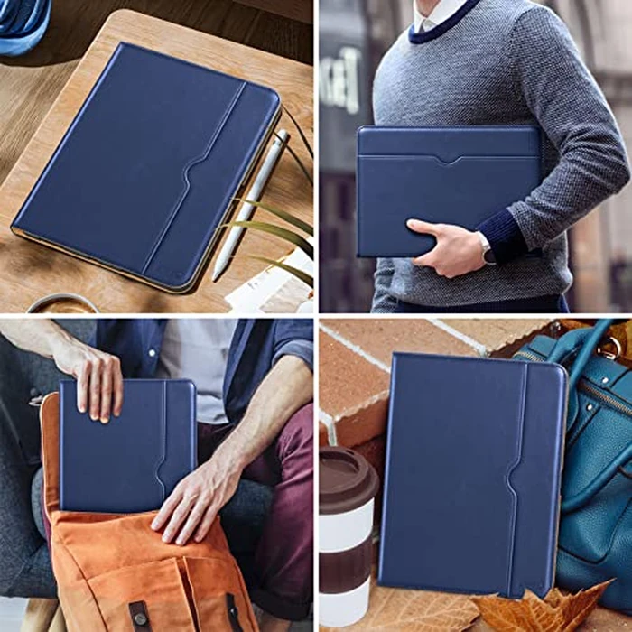 DTTO for iPad Pro 12.9 6th / 5th / 4th / 3rd Generation Case 2022/2021/2020/2018, Premium Leather Folio Stand Cover with Built-in Apple Pencil Holder-Auto Wake/Sleep and Multi Viewing Angles,Navy Blue by DTTO - Image 2