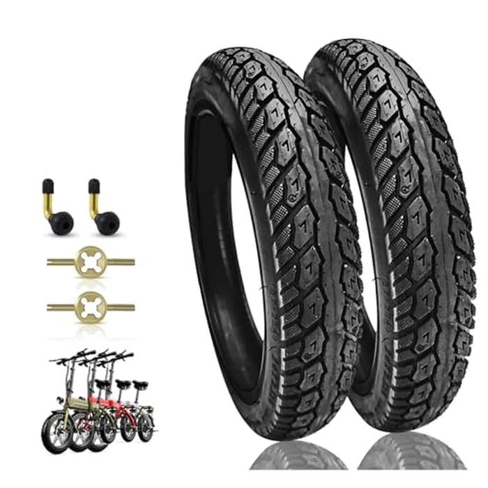 NiuJKun 2 Pack Electric Bike 14 Inch Tire 14x2.125(57-254) Explosion-Proof Bicycle Tire Tubeless Puncture Resistant Ebike Tire Suitable for E Bikes for Men, Kids, 44-55 PSI by NiuJKun - Used - Very Good condition