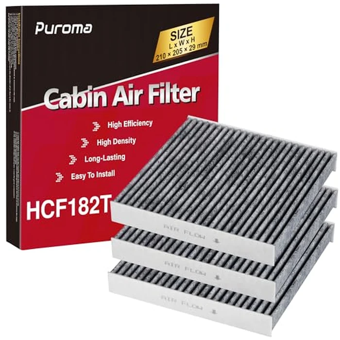 Puroma 3 Pack Cabin Air Filter with Activated Carbon Replacement for CP182, CF11182, Compatible with Honda CR-V, Civic, Accord, Odyssey, HR-V, Clarity, CR-Z, Fit, Insight, Acura MDX, RDX, TLX, Integra by Puroma - Used - Like New condition - US$18.78