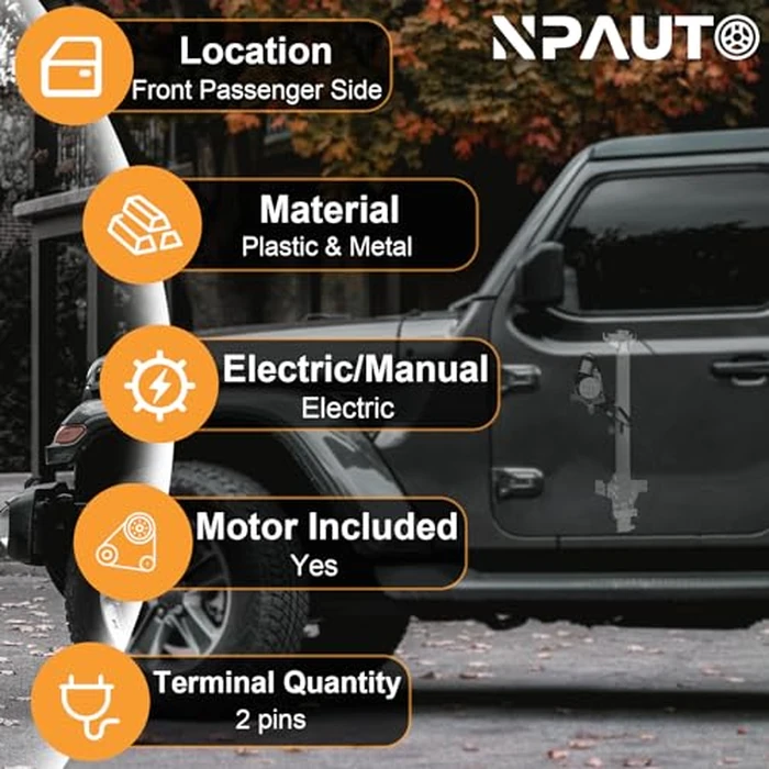 Front Passenger Side Power Window Regulator with Motor for 2003-14 Ford E-150 E-250, 1992-02 E150 E250 Econoline Van, 03-05 E350 Club Wagon, 92-98 E350 Econoline, 1999-14 E350 Super Duty, Right by NPAUTO - Image 2