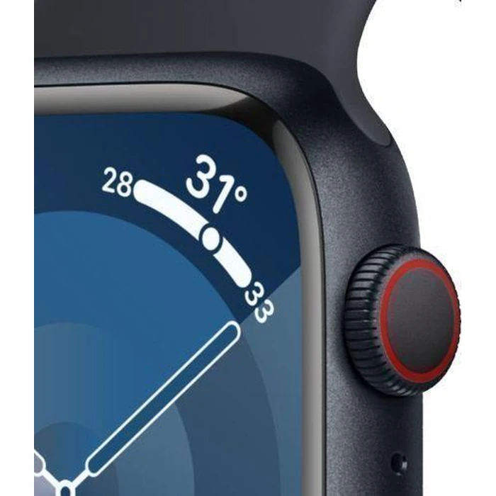 Apple Watch Series 9 (Cellular + GPS) - 64GB - 41mm - Midnight Aluminum Case with Midnight Rubber Sport Band - Medium/Large Size by Apple - Image 3