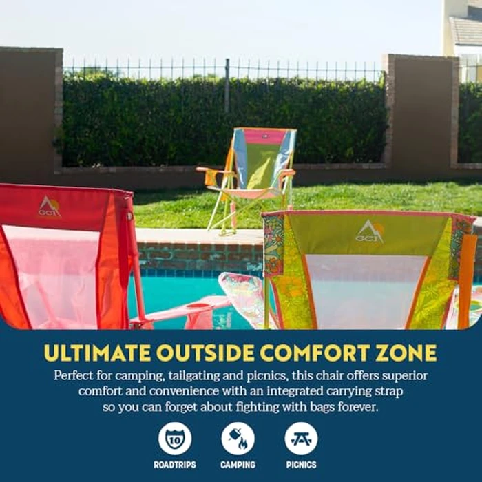 GCI Outdoor Comfort Pro Rocker Camping Chair | Portable Folding Rocking Chair with Durable Armrests & Drink Holder - Sweet Tea by GCI Outdoor - Image 2