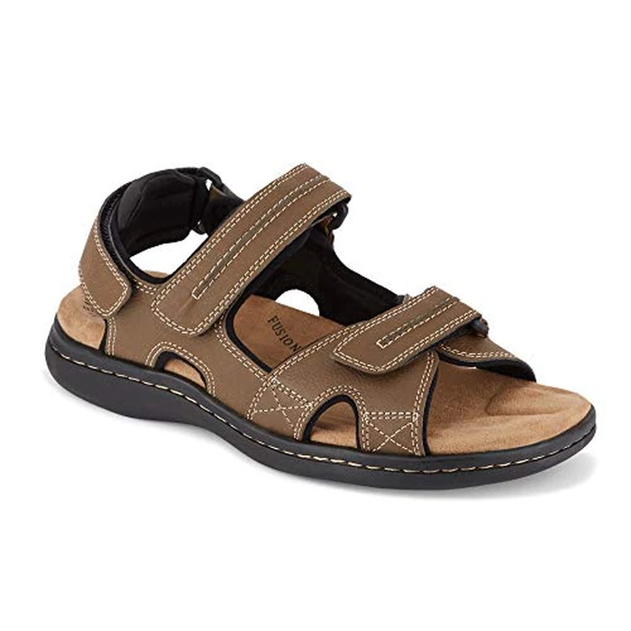 DOCKERS Mens Newpage Outdoor Sport Sandals for Men - Memory Foam Comfort & Adjustable Straps, Dark Tan, 9 Wide by DOCKERS - Used - Acceptable condition