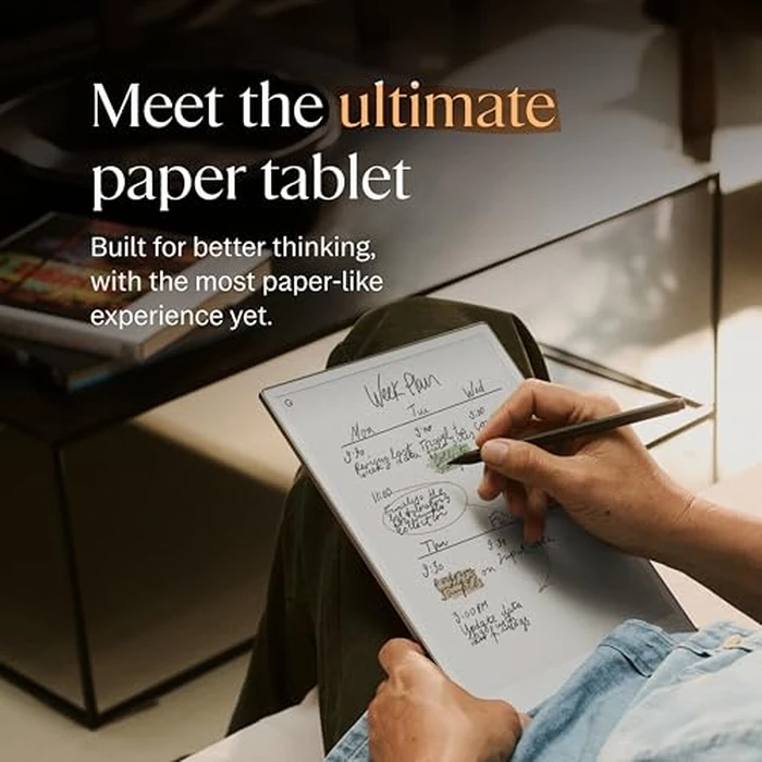 reMarkable Paper Pro Bundle - Premium Leather | Includes 11.8” reMarkable Paper Tablet, Marker Plus Pen with Eraser, and a Book Folio Cover in Black Leather by reMarkable - Image 3