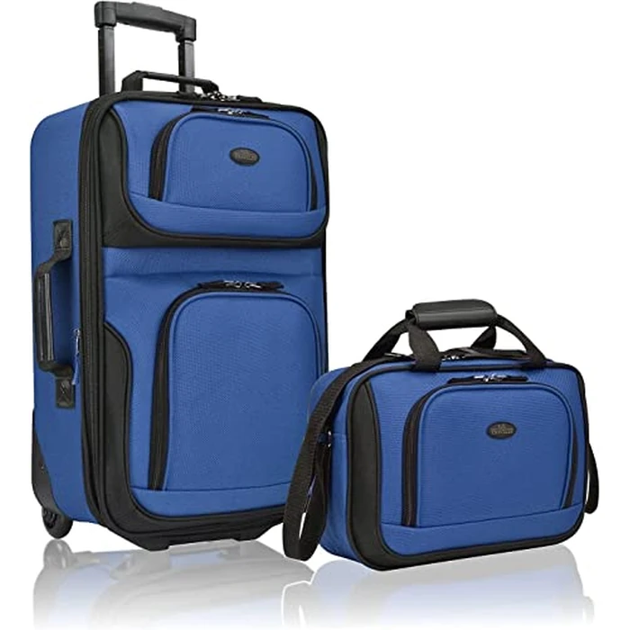 Travelers Choice US Traveler Rio Expandable Carry-On Luggage Set, One Size, 2-Piece (Royal Blue) by U.S. Traveler - Used - Acceptable condition - CA$34.92
