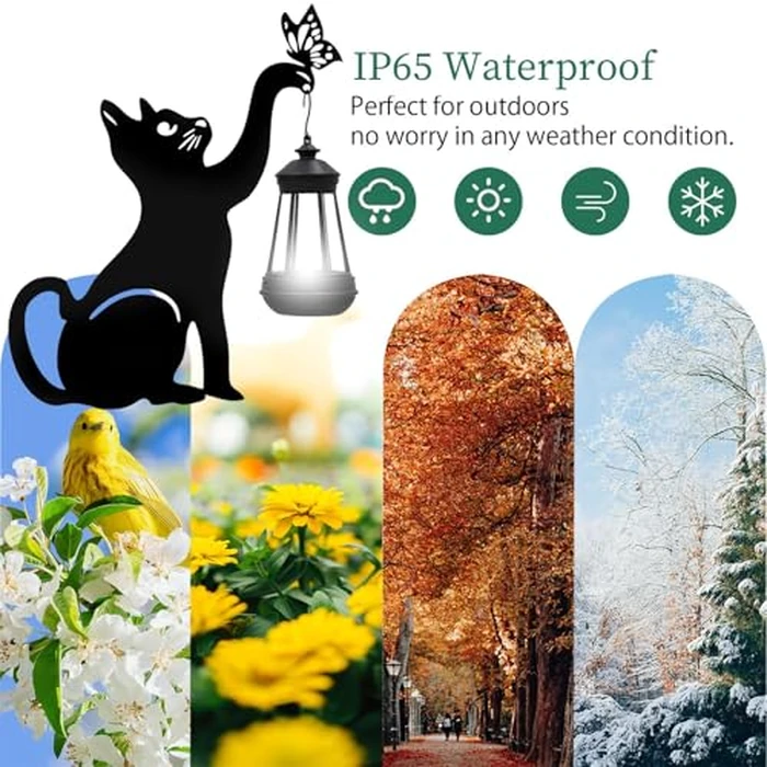 twinbling Black Cat Yard Decorations Outdoor - Solar Lights Outdoor Garden Decor Stake with Butterfly Decorative Metal Housewarming Ornament for Pathway Lawn Patio - Unique Gift for Woman Mom Grandma by twinbling - Image 4