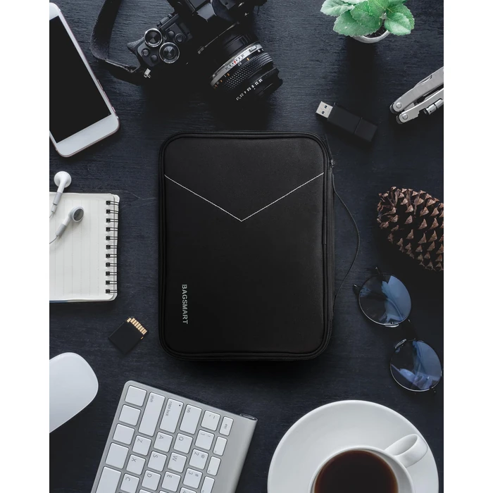 BAGSMART Cable Organizer Bag, Travel Electronics Organizer with Adjustable Divider, Tech Bag Carrying Case, Storage Bag Sturdy Tool Case with Handle for Cellphone Cord Electronics Accessories, Black by BAGSMART - Image 7