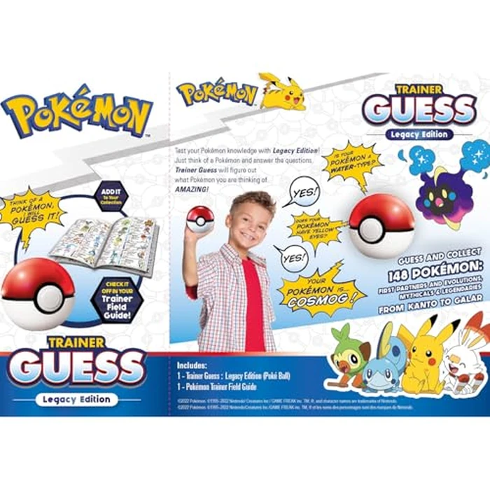 Pokemon Trainer Guess - Legacy - Electronic Guessing Game, Collect 148 Iconic, Field Guide, Talk to Your Light & Sound Poke Ball, Kids 6+ Brown Box Packaging by Pokémon - Image 2