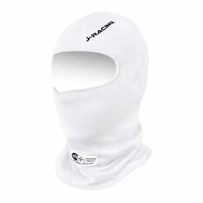 J-RACING(R) Racing Balaclava, Lightweight Aramid Knit, SFI 3.3 Certified, Flame Retardant, Stretch Fit & Breathable Head Sock for Auto Racing- Upgrade White by J-RACING - Used - Like New condition