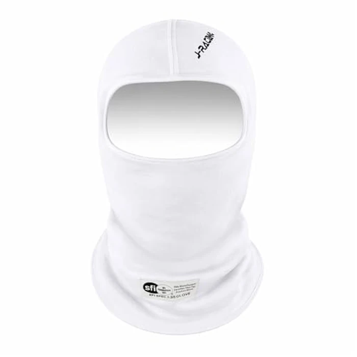 J-RACING(R) Racing Balaclava, Lightweight Aramid Knit, SFI 3.3 Certified, Flame Retardant, Stretch Fit & Breathable Head Sock for Auto Racing- Upgrade White by J-RACING - Image 2