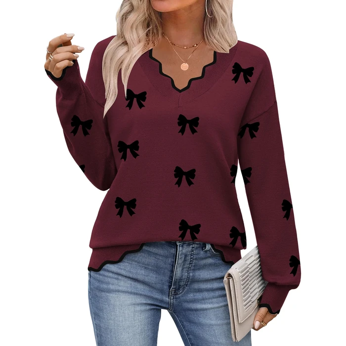 Zeagoo Women's Fall Sweaters Business Casual Loose Fit V Neck Sweater Trendy Fall Outfits for Women 2025 by Zeagoo - Used - Like New condition - US$28.10
