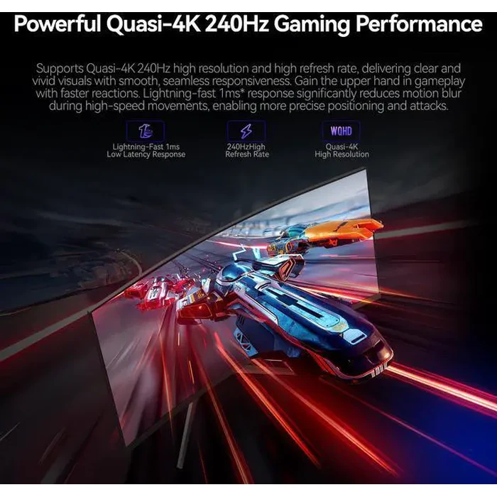 HKC 34" UltraWide UHD 4K 240Hz 1ms DIC HDR400 95% DCI-P3 Curved Gaming Computer Monitor with Height Adjustable, Swivel, Pivot & Tilt Stand CG345UK by HKC - Image 8