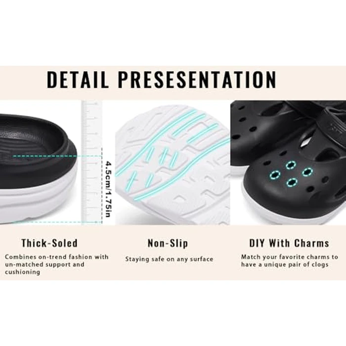 Lxso Mens Orthotic Clogs Garden Shoes Recovery Sport Sandals Arch Support Slip-on Mules Outdoor Beach Slippers Plantar Fasciitis (Black, Adult, Men, 11.5, Numeric, US Footwear Size System, Medium) by Lxso - Image 6