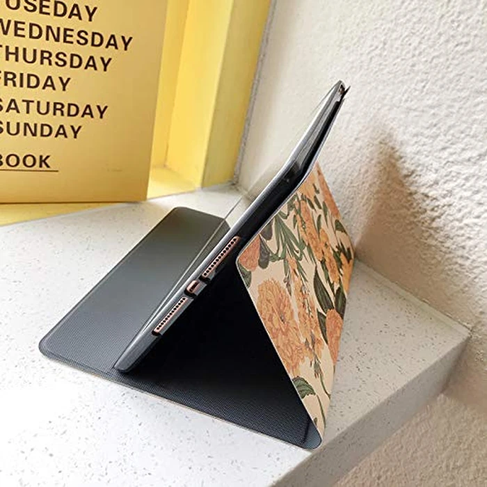 Floral Case for iPad 6th 5th Generation Air/Air2 9.7" Case Flower Pattern Cute Slim Leather Folio Smart Cover with Pencil Holder Auto Sleep/Wake (Color O) by SOUYOYIHI - Image 4