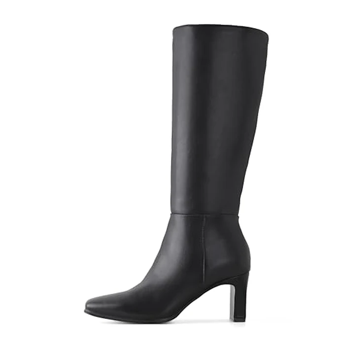 Shoe'N Tale Women's Knee High Boots Chunky Block Heel Square Toe Tall Boots with Side Zipper(7,Black) by Shoe'N Tale - Image 1