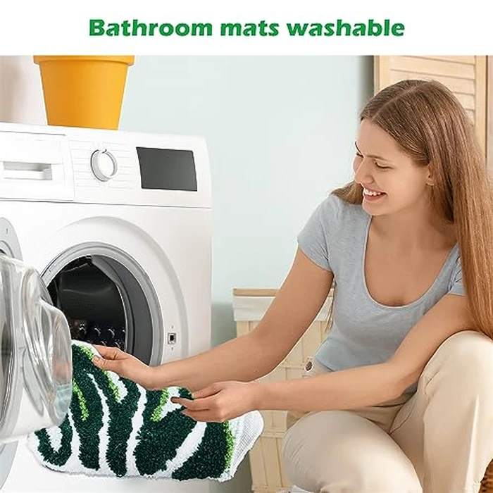 Baahrnom U Shaped Toilet Rug 24" x 24" Extra Soft Absorbent Microfiber Contoured Bathroom Rugs Non Slip Toilet Rugs for Bathroom U Shaped Washable Unique Aesthetic Toilet Bath Mat by Baahrnom - Image 5